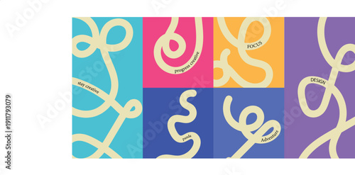 Vibrant abstract gradient line art with colorful swirling patterns