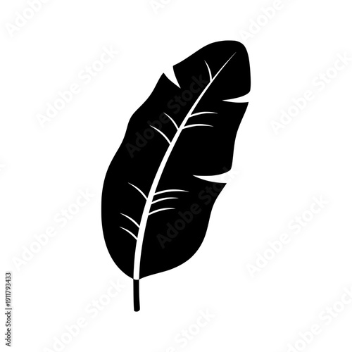Banana Leaf Silhouette Vector for Exotic Tropical Vibes
