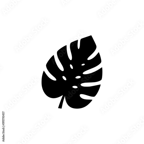 Small Monstera Deliciosa Leaf Silhouette Minimalist Graphic