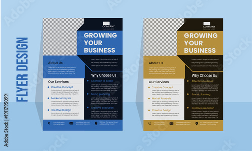 Modern Corporate Business Flyer Template with Electric Blue Accen for Adobe Stock