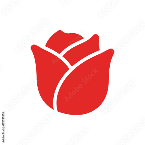 Thick Bold Rose Petal Vector Flat 2D Floral Illustration Decorative Digital Art