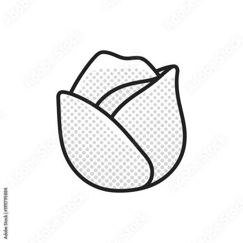 Stylized Rose Petal Vector Flat 2D Dotted Pattern Floral Illustration Digital Art