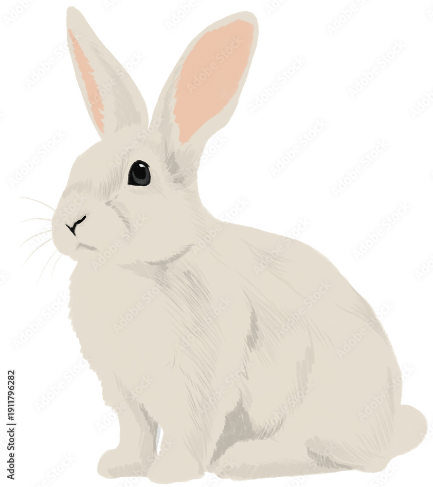 Obraz premium white rabbit on white background