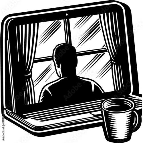 illustration of a man driving a car