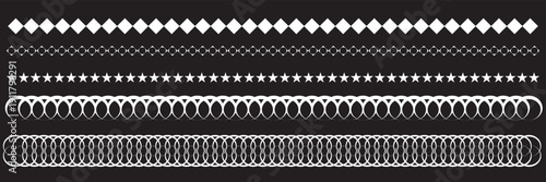 Decorative Horizontal Divider Lines and Borders . Ornamental divider lines, geometric borders and decorative separators isolated on white background for design projects, web and print use.
