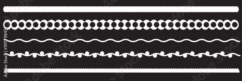 Decorative Horizontal Divider Lines and Borders . Ornamental divider lines, geometric borders and decorative separators isolated on white background for design projects, web and print use.
