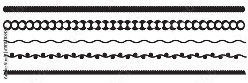 Decorative Horizontal Divider Lines and Borders . Ornamental divider lines, geometric borders and decorative separators isolated on white background for design projects, web and print use.
