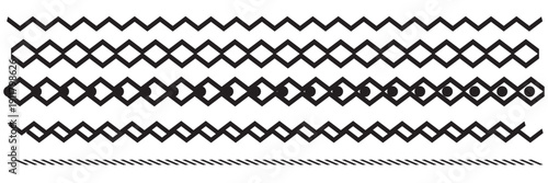 Decorative Horizontal Divider Lines and Borders . Ornamental divider lines, geometric borders and decorative separators isolated on white background for design projects, web and print use.
