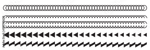 Decorative Horizontal Divider Lines and Borders . Ornamental divider lines, geometric borders and decorative separators isolated on white background for design projects, web and print use.
