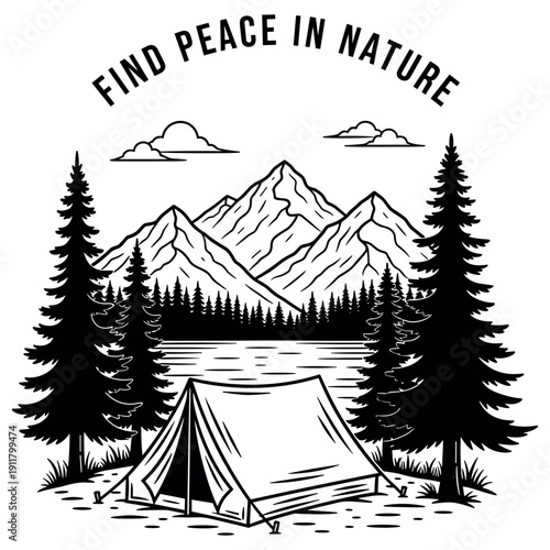 Find peace in nature - camping in scenic mountain landscape