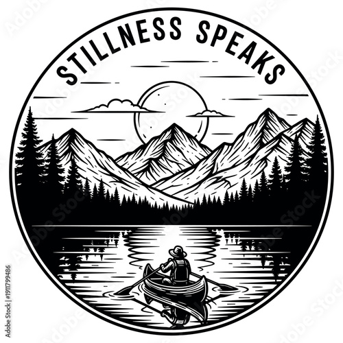 Stillness speaks: tranquil lake canoe adventure in mountain wilderness