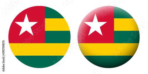Vector illustration of Togo flag set on transparent background