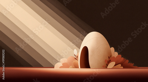 Empty tomb at sunrise. Easter resurrection concept.