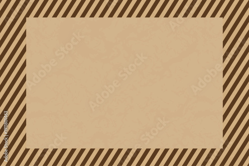クラフト紙風の背景素材 斜めストライプのフレーム コピースペース付き