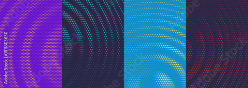 Set Abstract halftone background with colorful gradient dots and texture for modern graphic design posters, urban street art prints, and retro punk aesthetic projects
