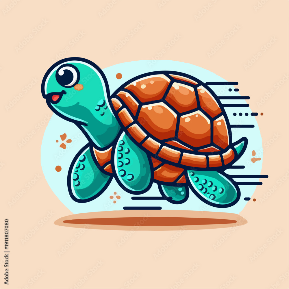 Obraz premium Cute turtle vector illustration
