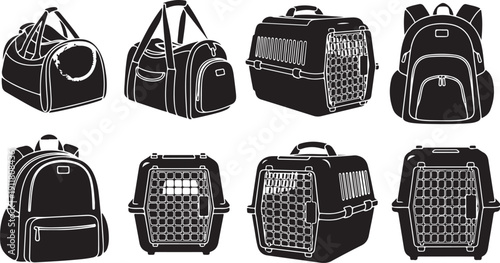 Various Pet Carriers and Backpacks for Travel and Adventure