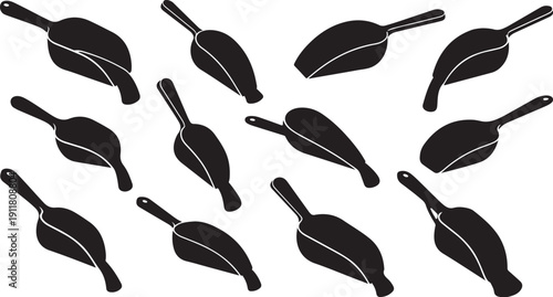 Black feather darts on a clean white background illustration