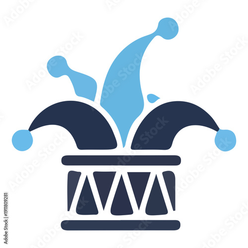 Blue Jester Hat Vector Icon