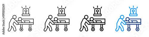 Emergency Help Icon Different Style Outline Collection Set.