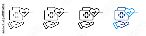 Medical Care Icon Different Style Outline Collection Set.