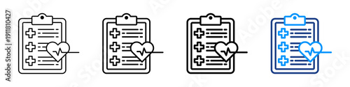 Health Check Icon Different Style Outline Collection Set.