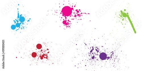 Paint splat set.Paint splashes set for design use.Abstract vector illustration.