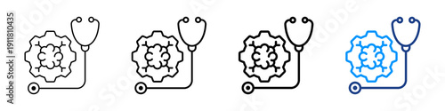 Disease Management Icon Different Style Outline Collection Set.