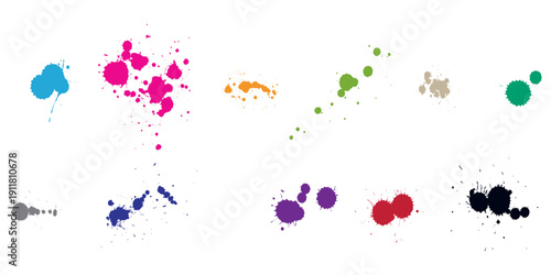 Paint splat set.Paint splashes set for design use.Abstract vector illustration.