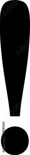 Exclamation mark icon vector black silhouette print design
