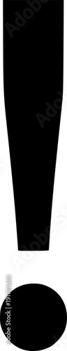 Exclamation mark icon vector black silhouette print design
