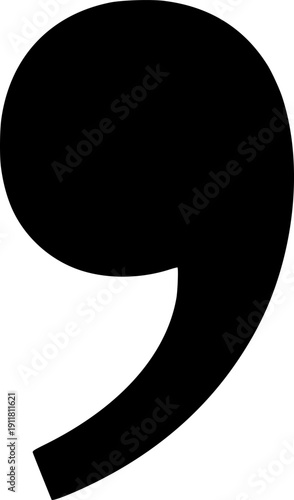 Comma icon vector black silhouette print design
