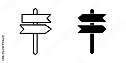 Directional Wooden Signpost Vector Illustration featuring a classic rustic post with multiple pointing arrow boards, perfect for travel, navigation, and decision-making concepts in graphic design.
