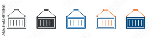 Container Icon Set Multiple Style Collection