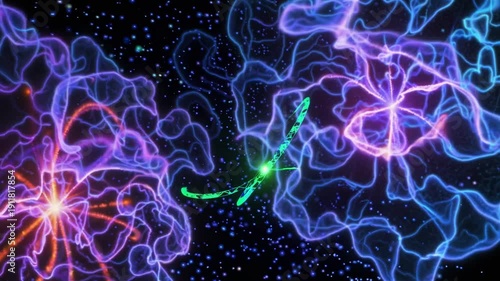 Wallpaper Mural Abstract Neon Neural Plasma Waves | Colorful Electric Energy Flow | Psychedelic Background Video Torontodigital.ca