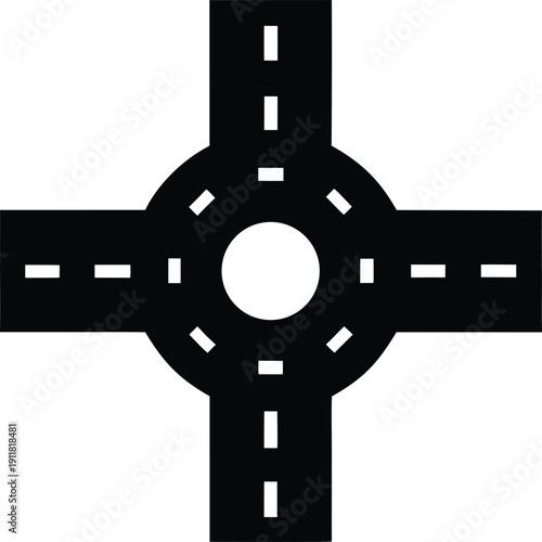 roundabout silhouette line art vector illustration on transparent background