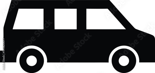hearse silhouette line art vector illustration on transparent background