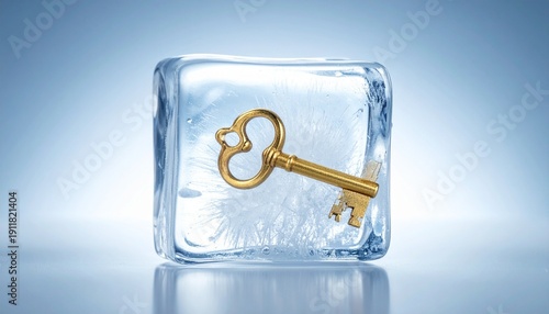 Wallpaper Mural Golden Key Encased in Ice Cube Torontodigital.ca