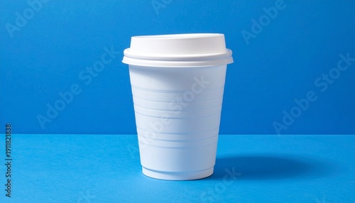 Wallpaper Mural White Disposable Coffee Cup with Lid – Minimalist Design Torontodigital.ca