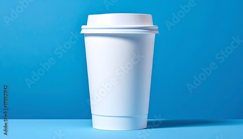 Wallpaper Mural White Disposable Coffee Cup with Lid – Minimalist Design Torontodigital.ca