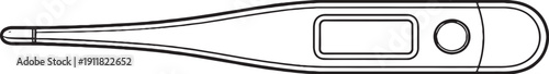 Digital Medical Thermometer Line Art Illustration
