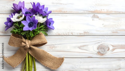 Delicate anemone bouquet with soft purple tones high resolution picture