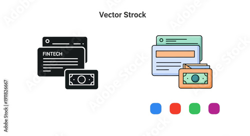 Fintech icon. Modern financial technology concept