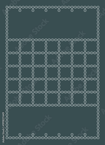 Monthly calendar template design in south indian style dotted rangoli.