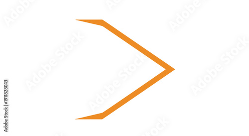 Orange Angle Bracket Symbol Isolated on White Background.