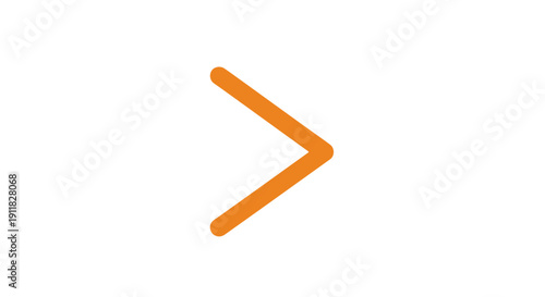 Orange Chevron Arrow Pointing Right Directional Symbol.