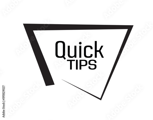 quick tips sign on white background