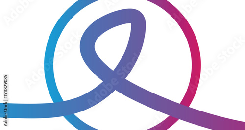 Interconnected colorful loops forming a knot on a white background