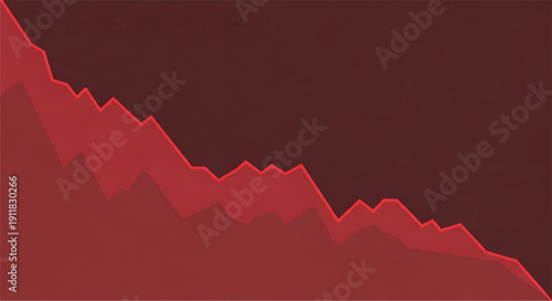 Downward Trending Red Line Graph Visualizing Market Decline Economic Crisis and Business Impact