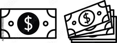 Dollar bill and cash money finance